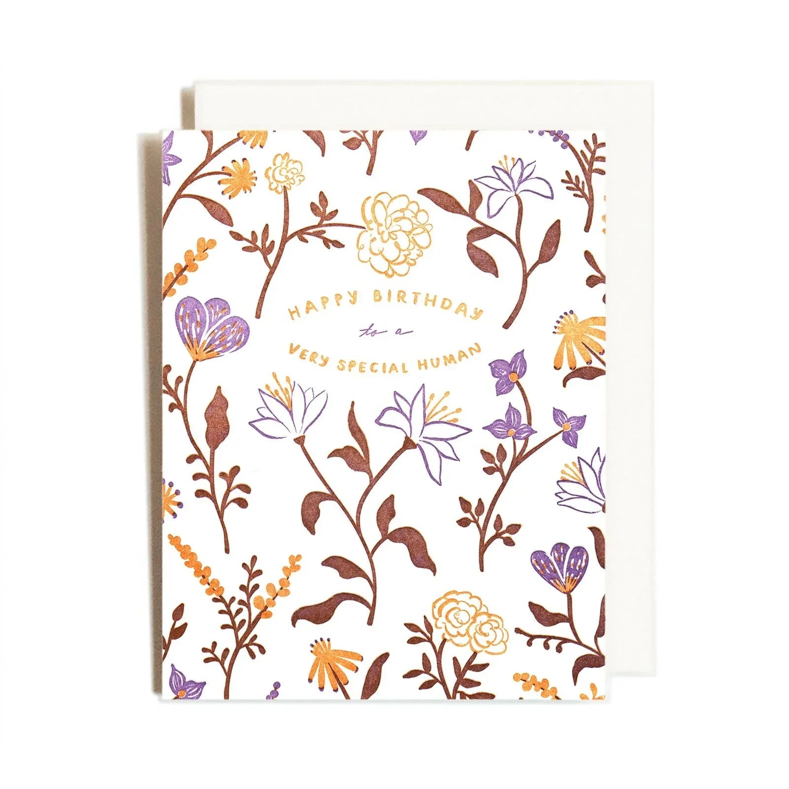 Homework Letterpress Special Human Floral Birthday Card