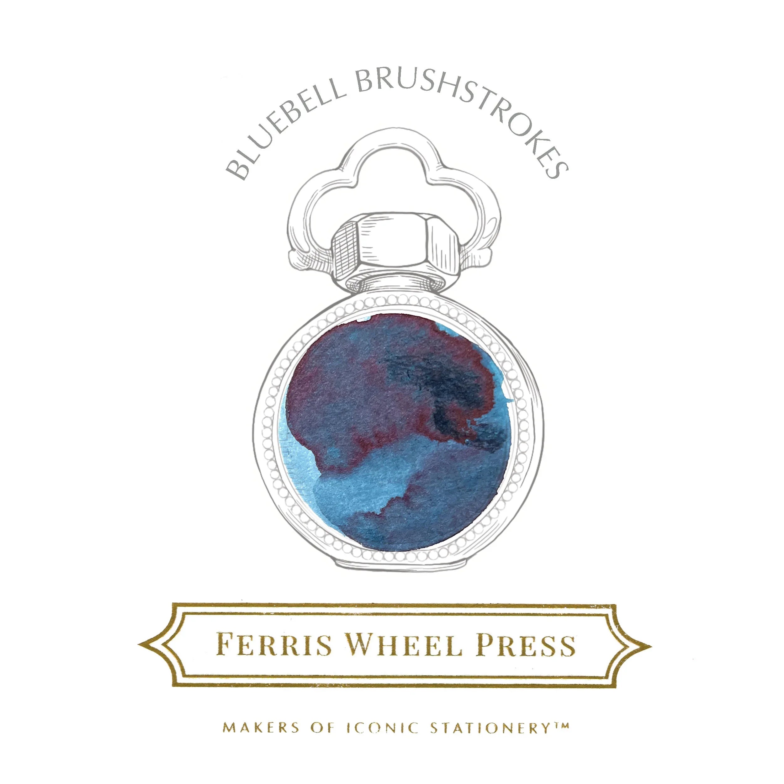 Ferris Wheel Press Bluebell Brushstrokes Ink Bottle 38ml