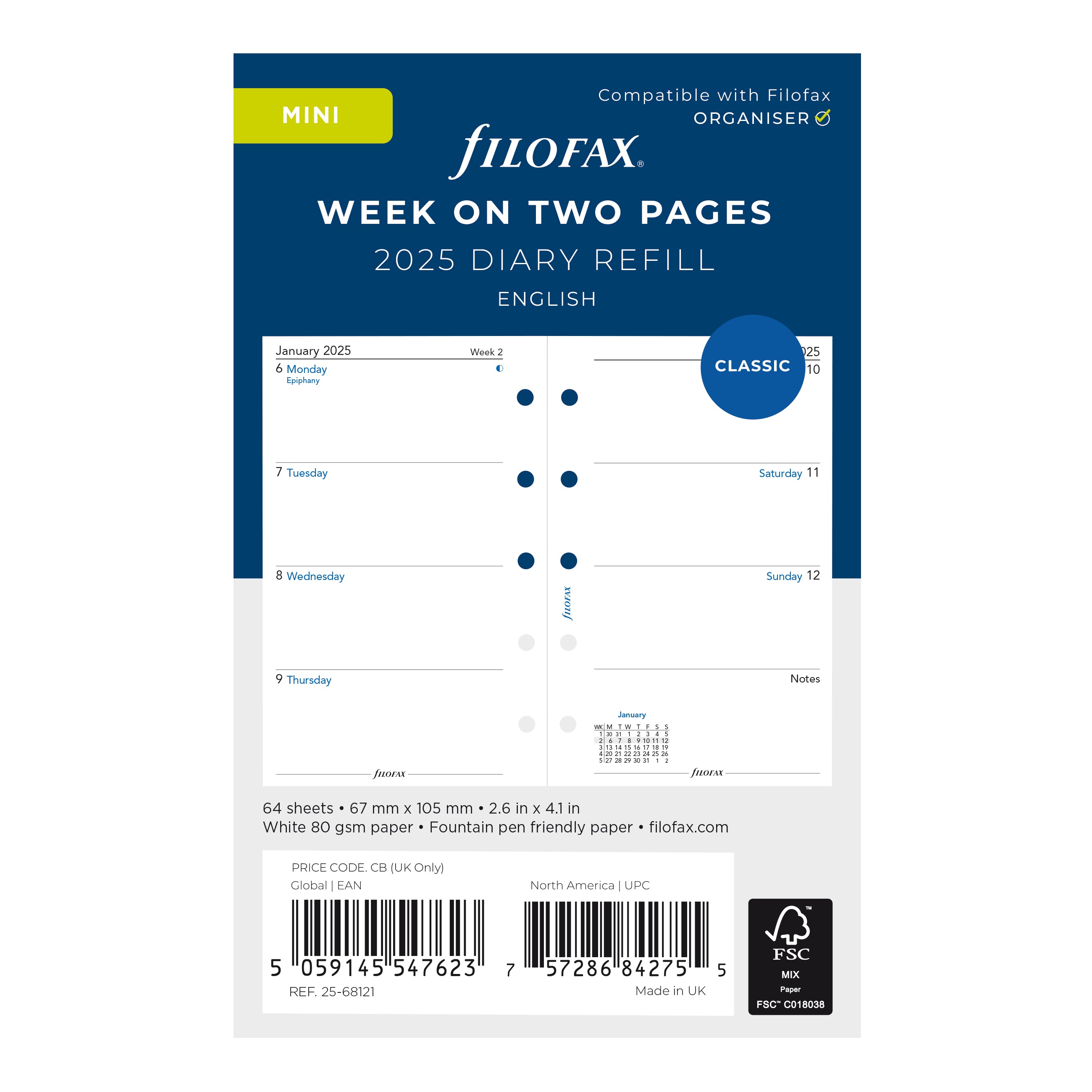 Filofax Mini Week on Two Pages 2026