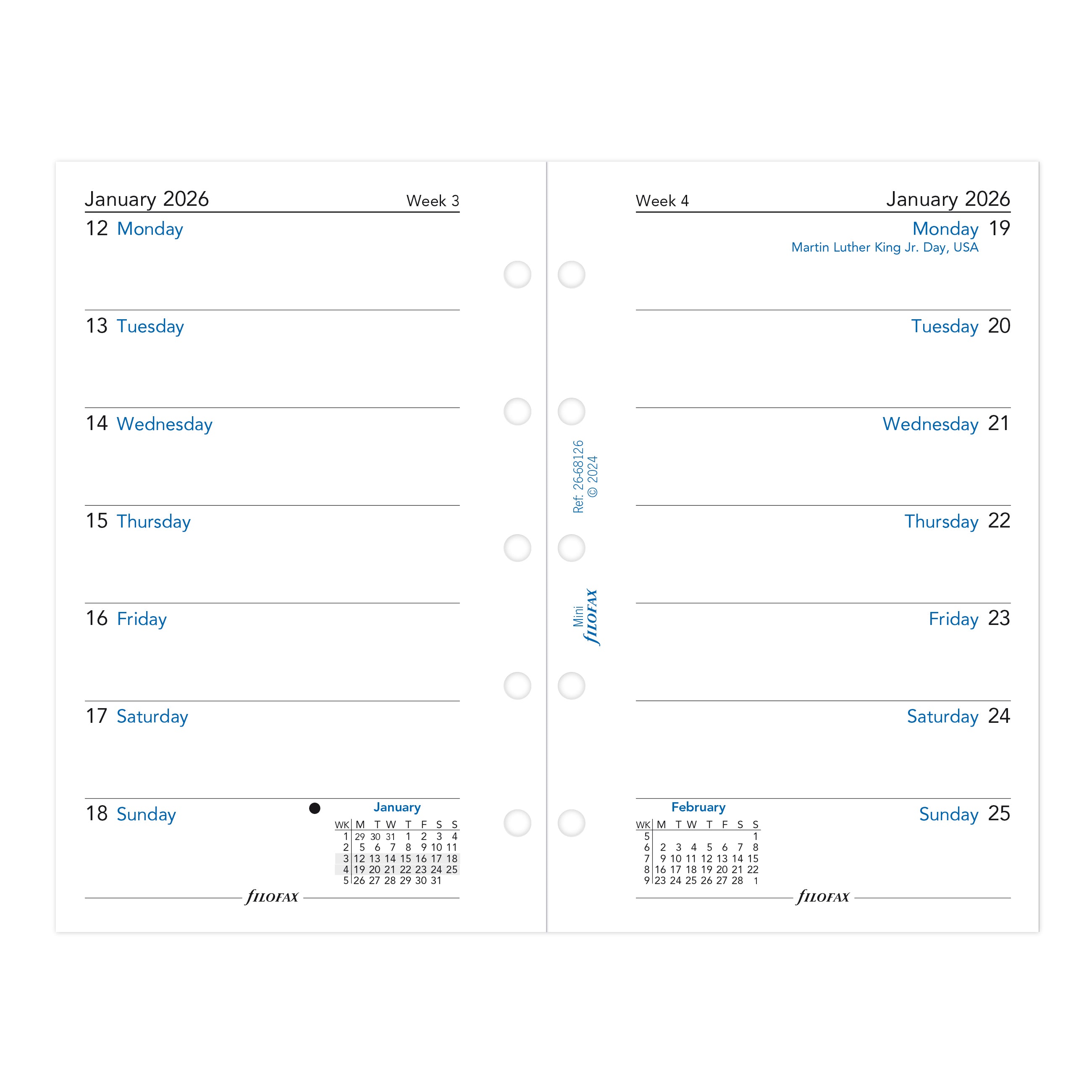 Filofax Mini Week On One Page 2026