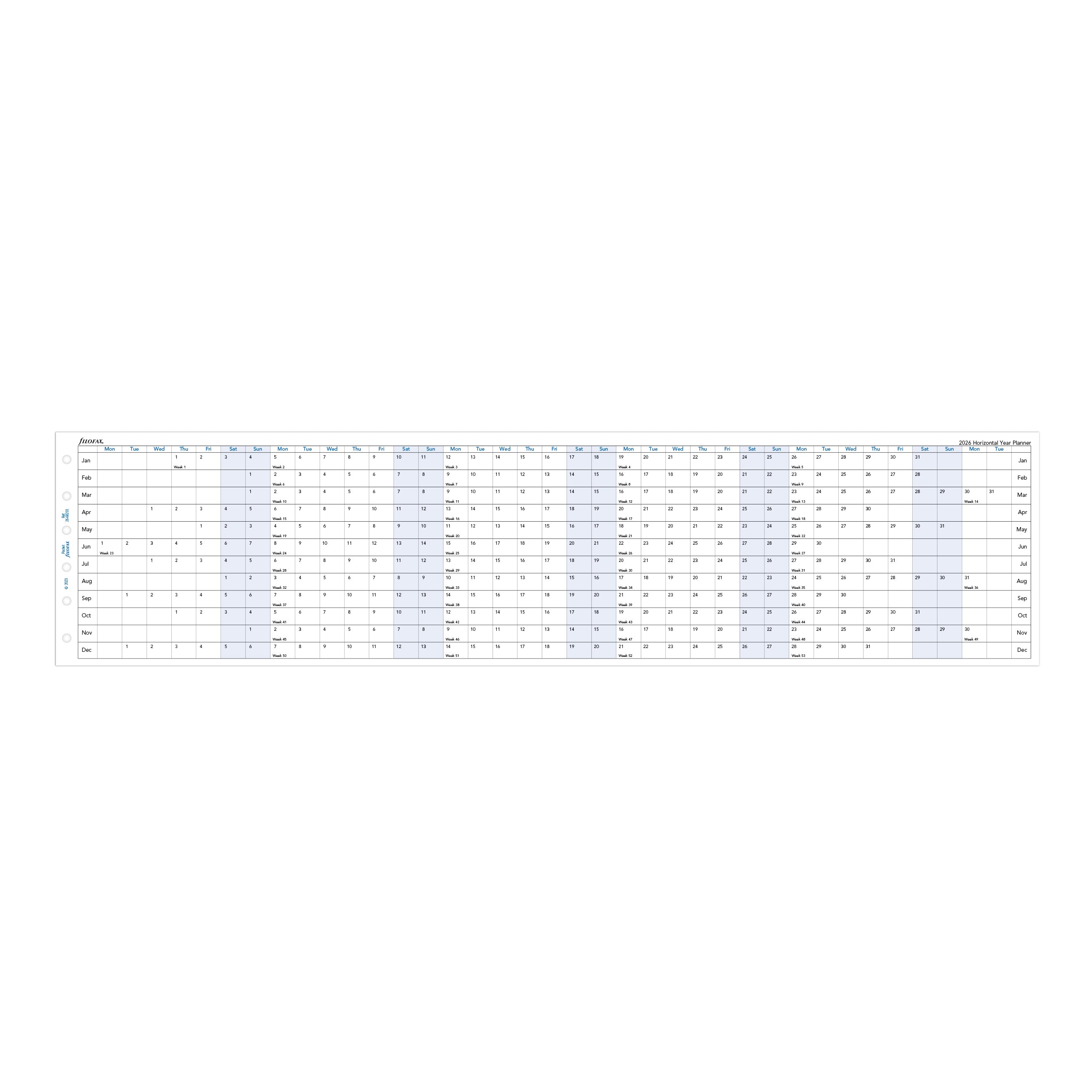 Filofax Pocket Horizontal Year Planner 2026