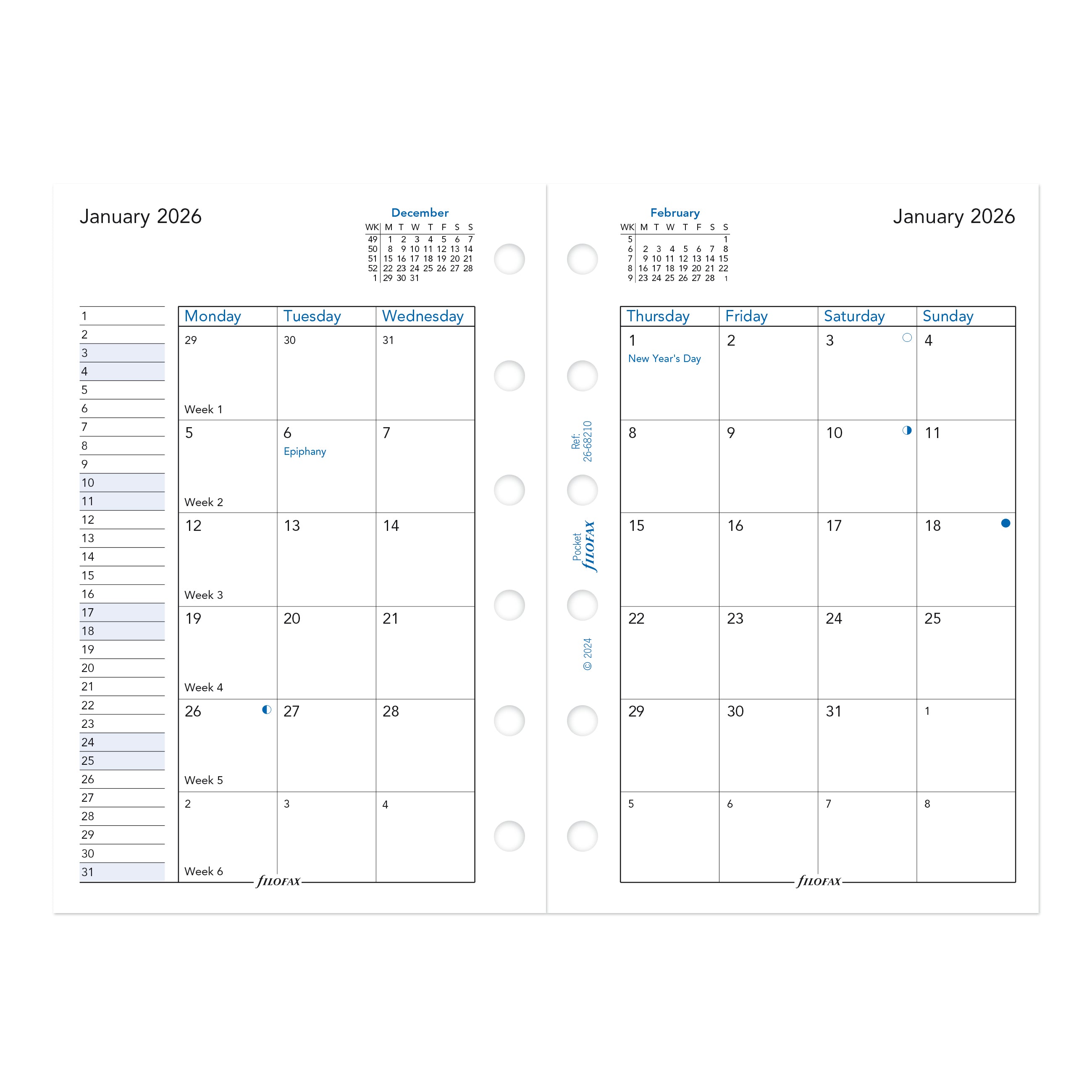 Filofax Pocket Month on Two Pages 2026