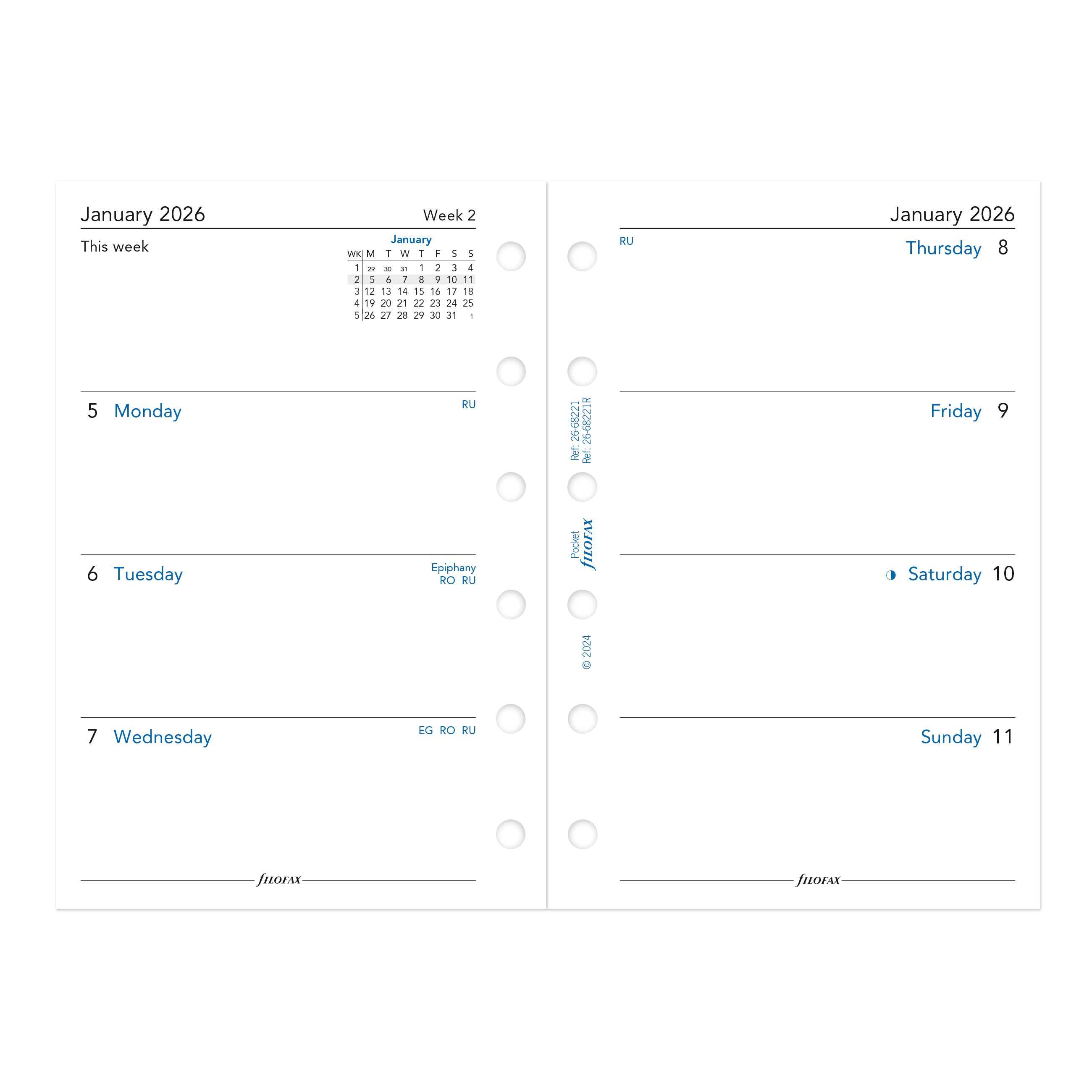 Filofax Pocket Week on Two Pages 2026