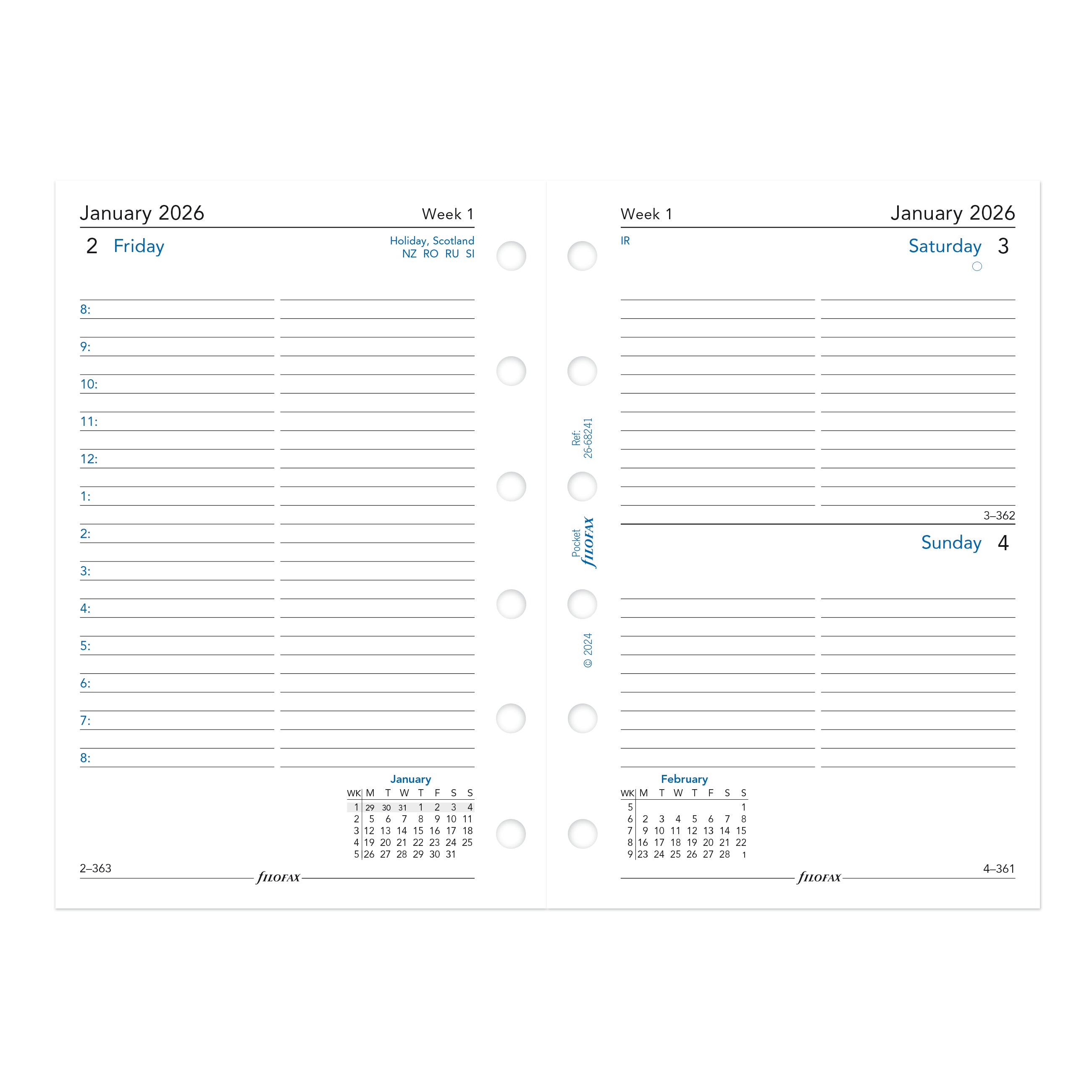 Filofax Pocket One Day on a Page 2026