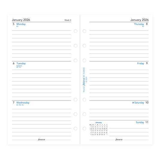 Filofax Personal Week on Two Pages Lined 2026