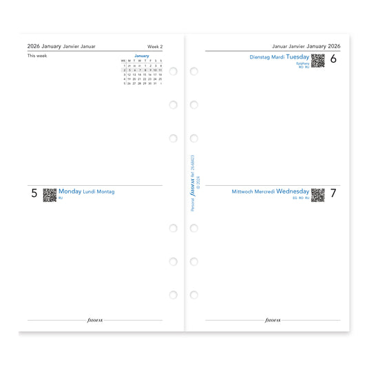 Filofax Personal Two Days on One Page 2026