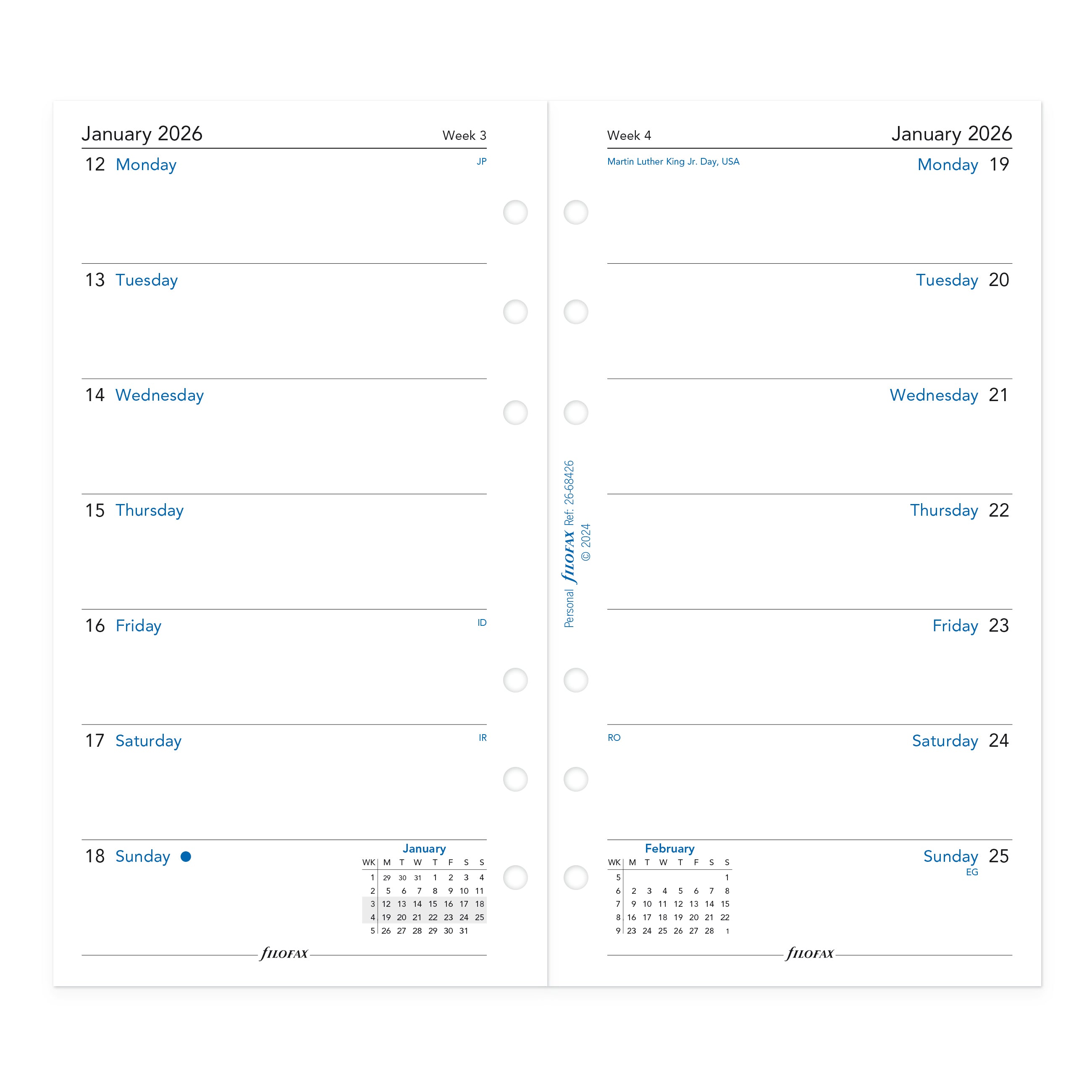 Filofax Personal Week on One Page 2026