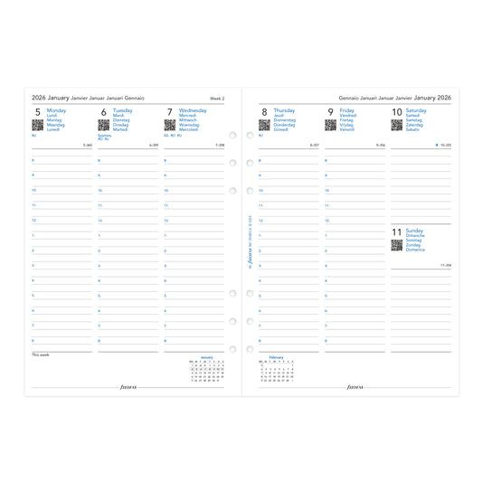 Filofax A5 Week on Two Pages Multilanguage 2026