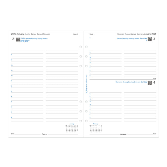 Filofax A5 One Day on a Page 2026