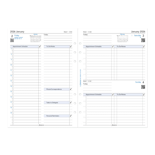 Filofax A5 Business One Day on a Page 2026