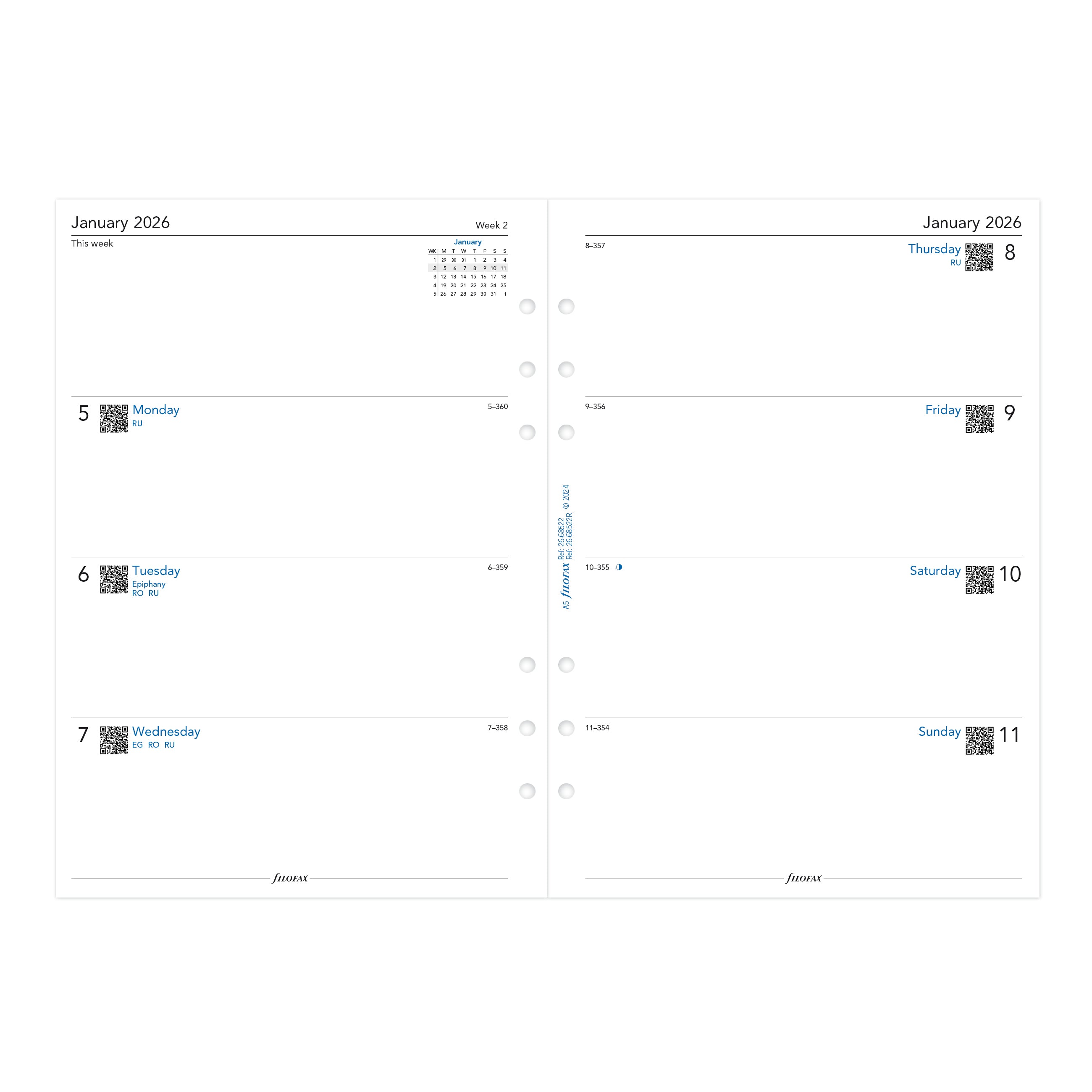 Filofax A5 Week on Two Pages English 2026