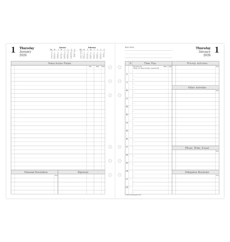 Filofax A5 Two Pages per Day 2026