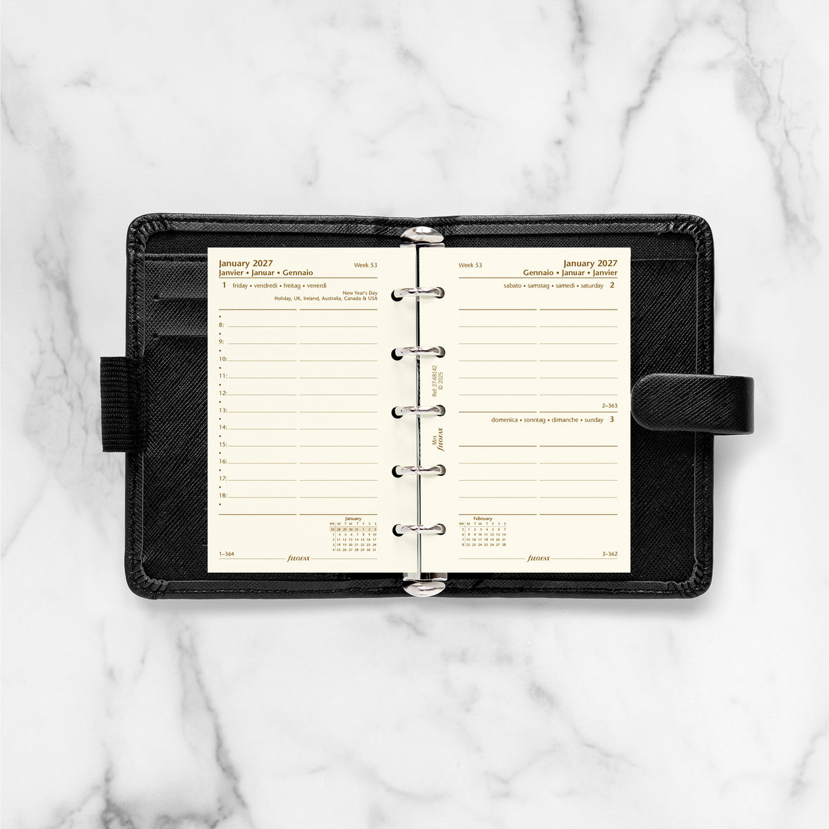 Filofax Mini Day per Page Cotton Cream 2027