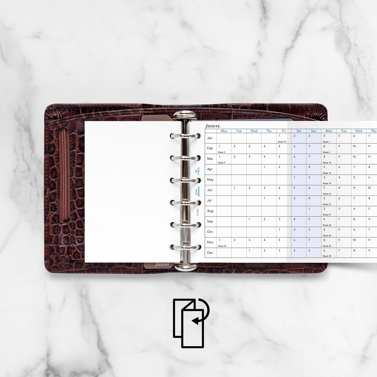Filofax Pocket Horizontal Year Planner 2027