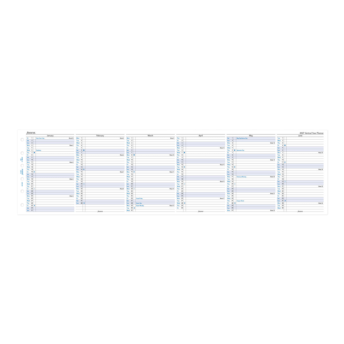 Filofax Pocket Vertical Year Planner 2027