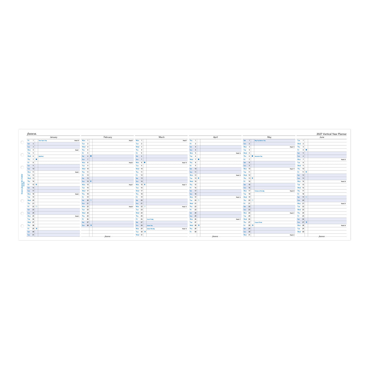 Filofax Personal Vertical Year Planner 2027