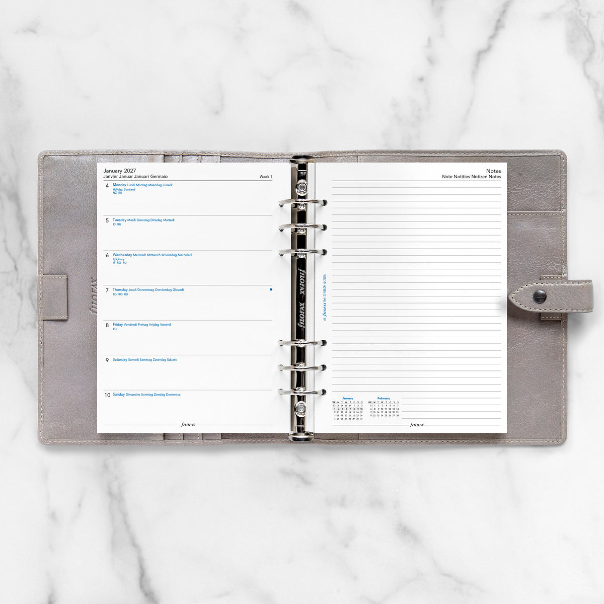 Filofax A5 Week on One Page with Notes 2027