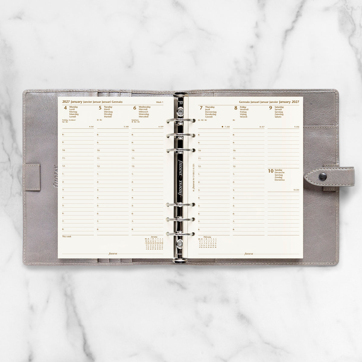Filofax A5 Week on Two Pages Cotton Cream 2027