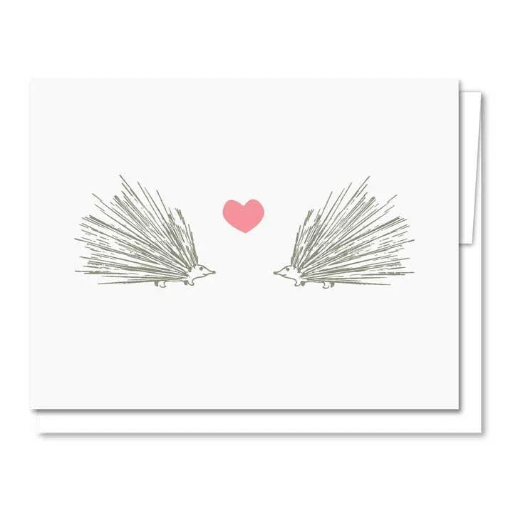 Quick Brown Fox Letterpress Porcupine Love Card