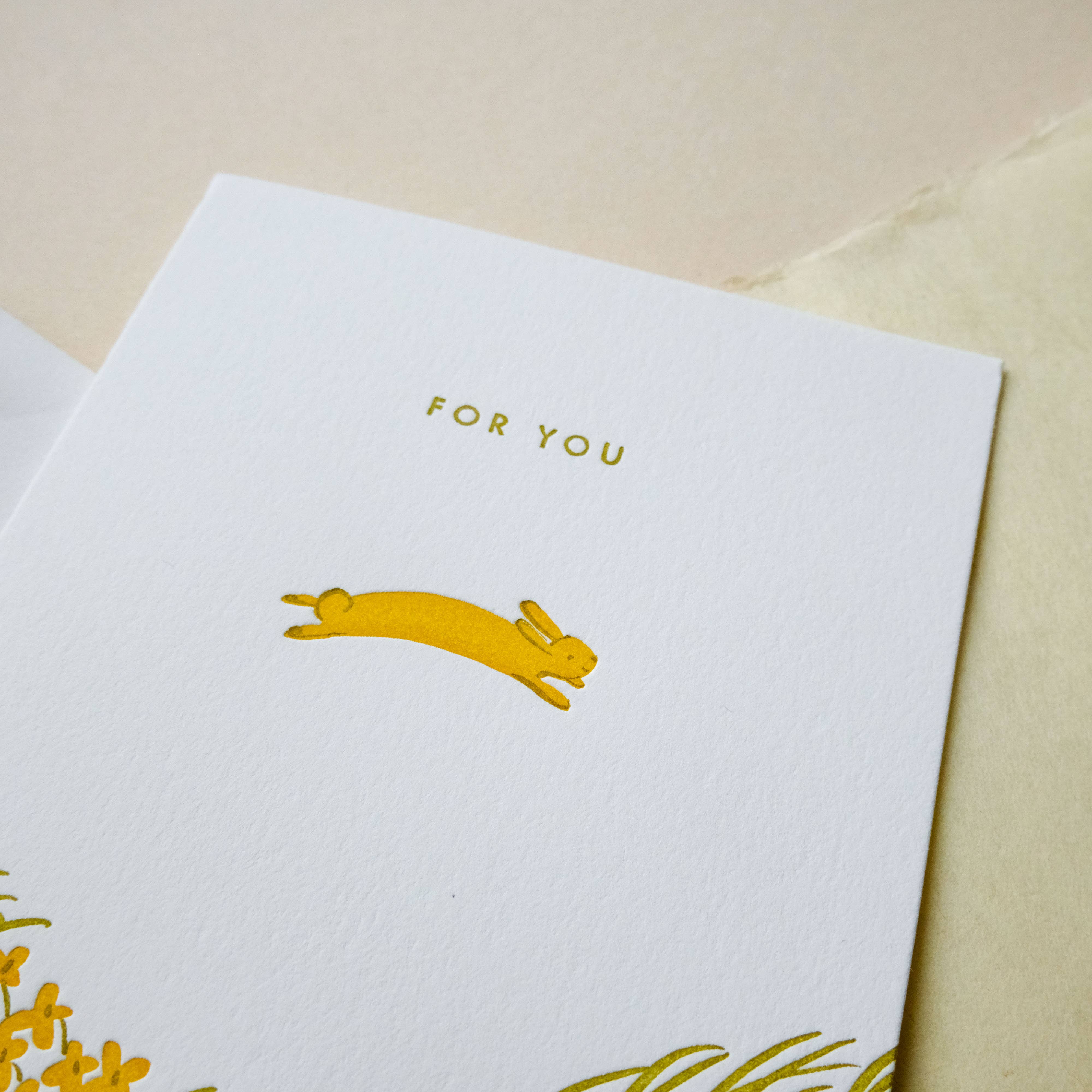 Homework Letterpress For You Bunny Card