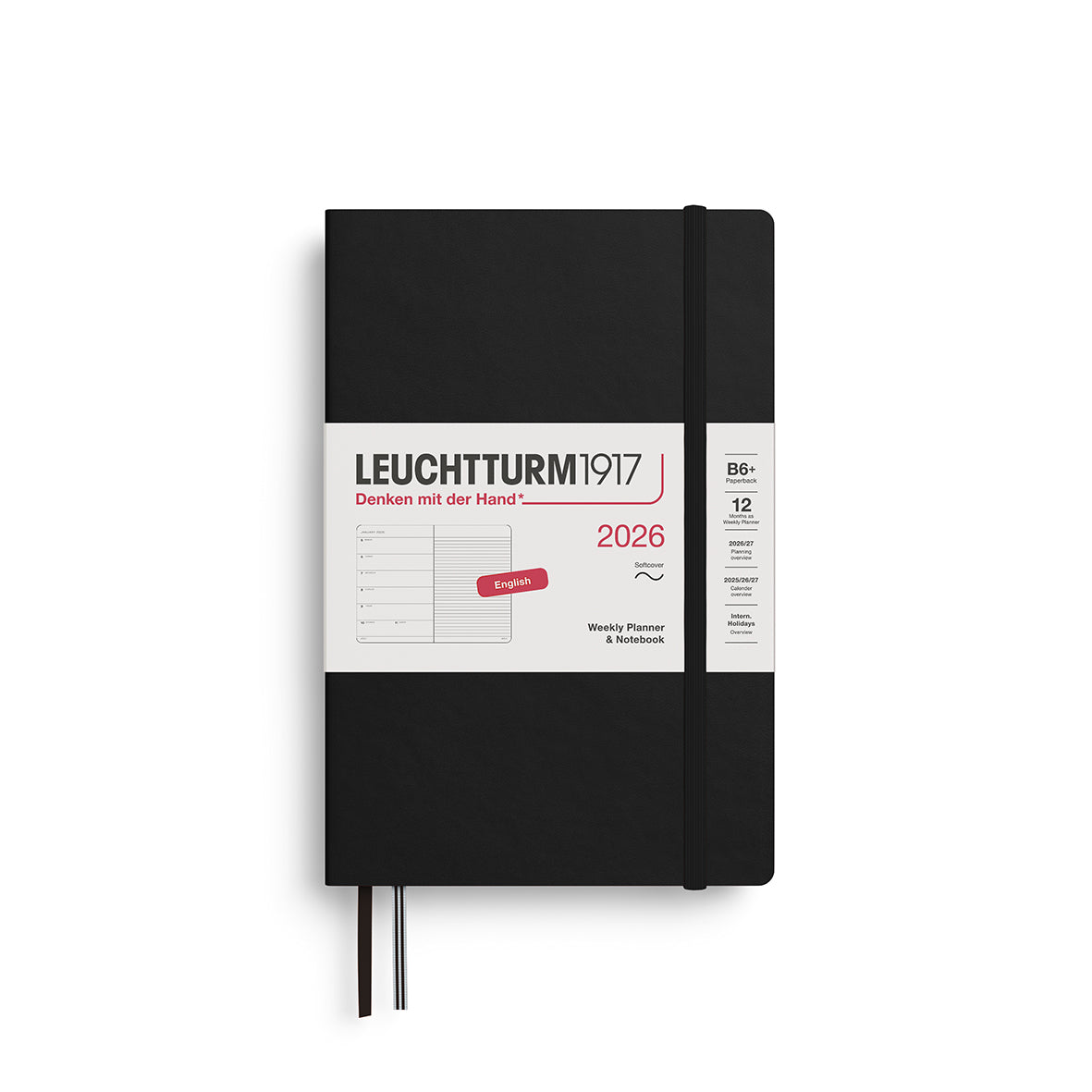 Leuchtturm1917 Weekly Planner & Notebook Paperback (B6+) Softcover 2026