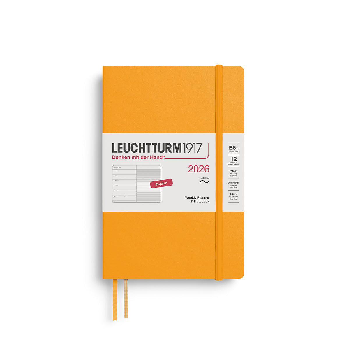 Leuchtturm1917 Weekly Planner & Notebook Paperback (B6+) Softcover 2026