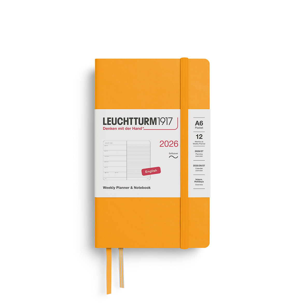 Leuchtturm1917 Weekly Planner & Notebook Pocket (A6) Softcover 2026