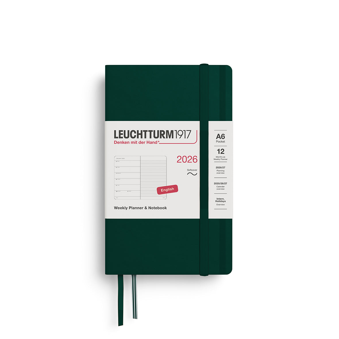 Leuchtturm1917 Weekly Planner & Notebook Pocket (A6) Softcover 2026