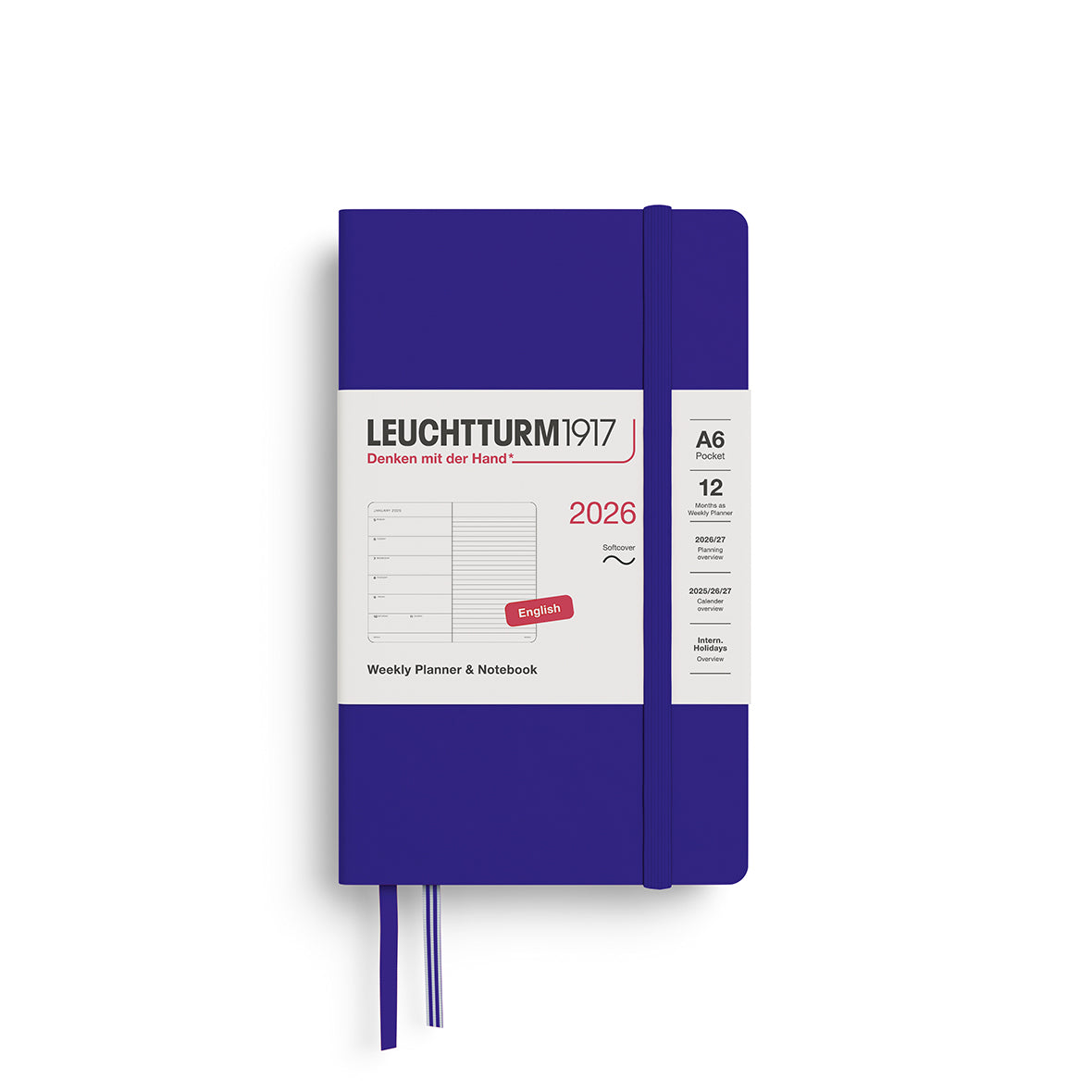 Leuchtturm1917 Weekly Planner & Notebook Pocket (A6) Softcover 2026