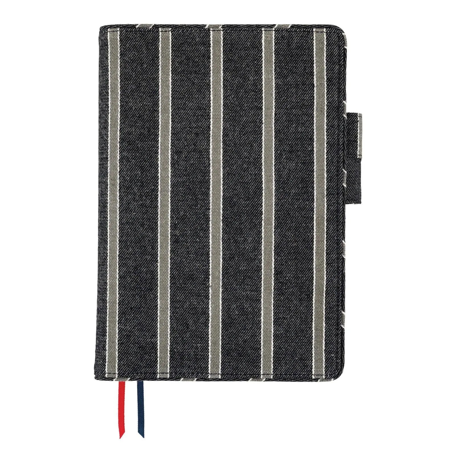 Hobonichi A5 Cousin Cover, Lined Fabric: Twill (Navy x Gray)