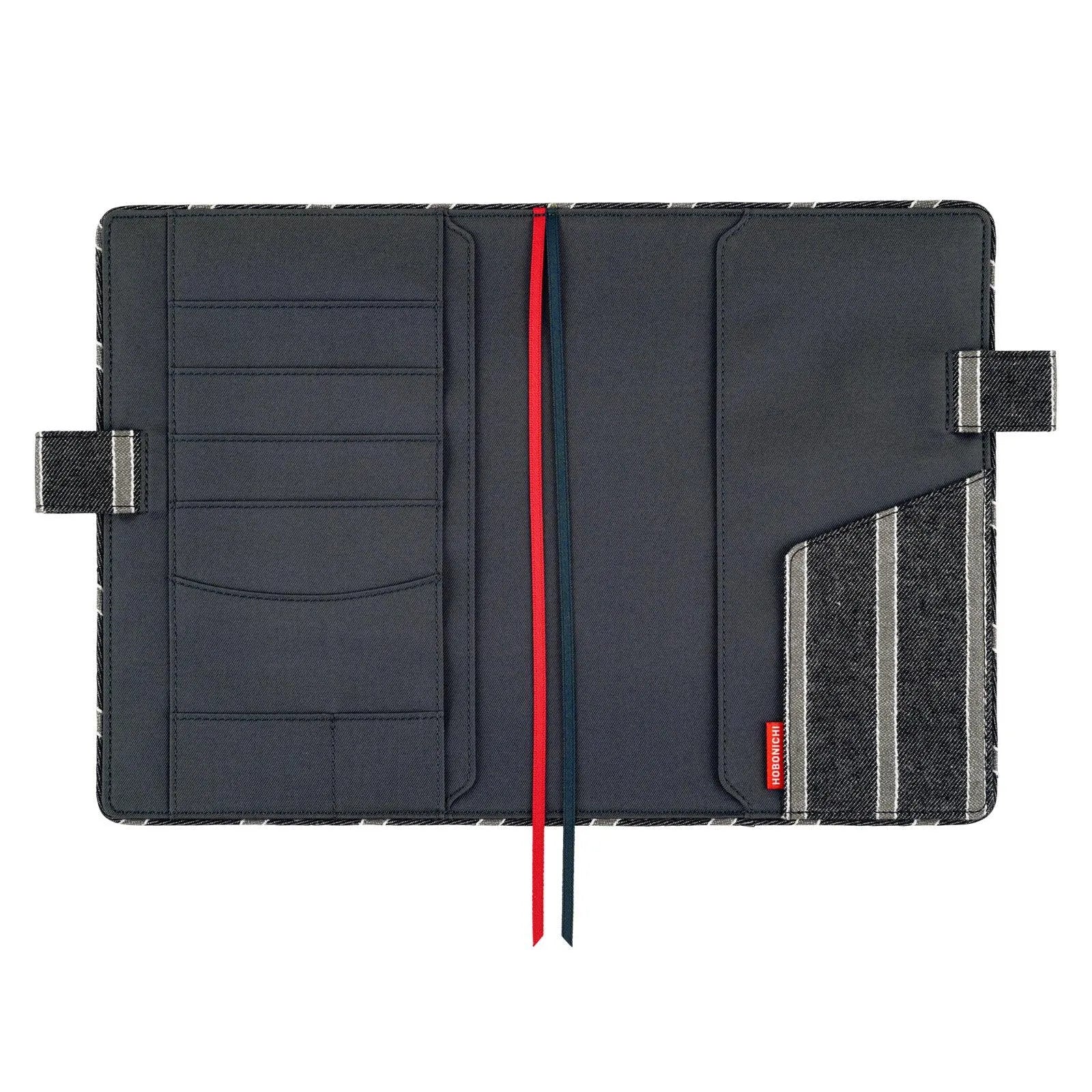 Hobonichi A5 Cousin Cover, Lined Fabric: Twill (Navy x Gray)