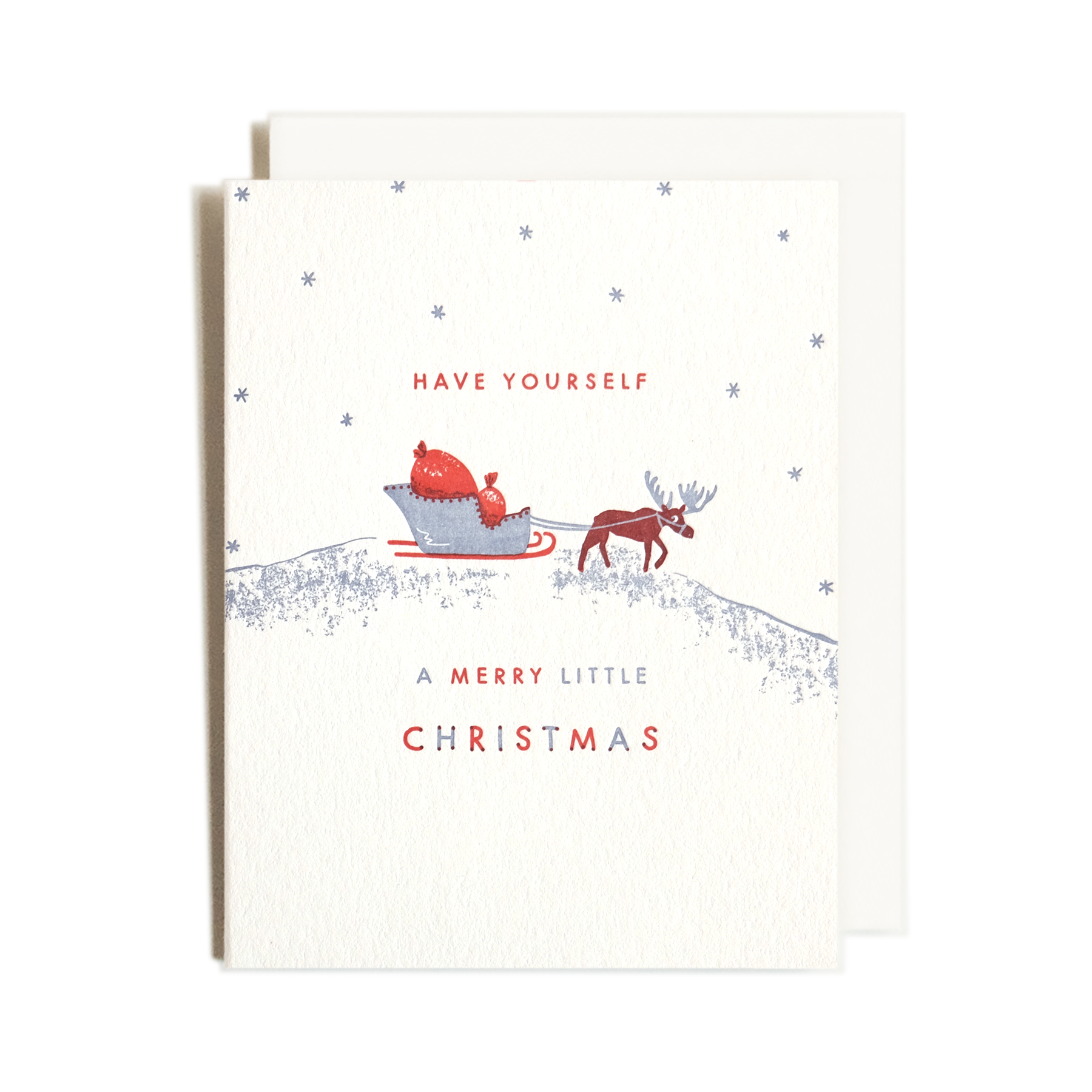 Homework Letterpress Little Christmas Moose Card