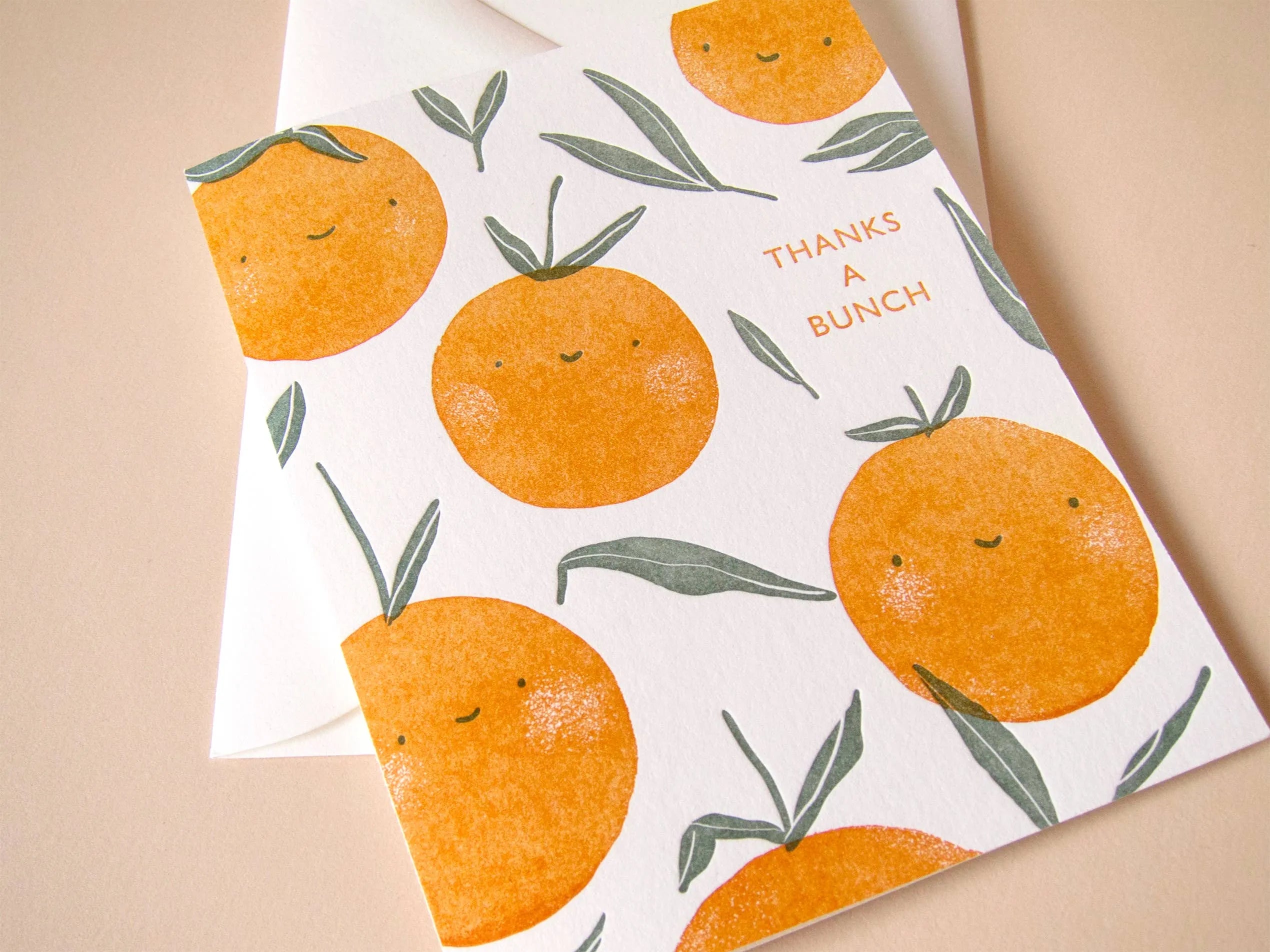 Homework Letterpress Thank You Oranges Card