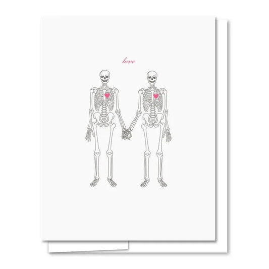 Quick Brown Fox Letterpress Skeletons Card