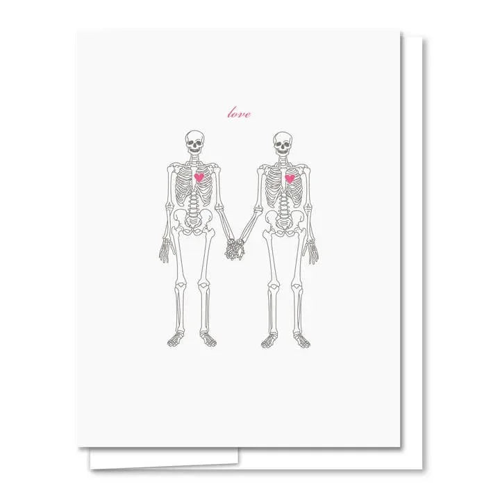 Quick Brown Fox Letterpress Skeletons Card