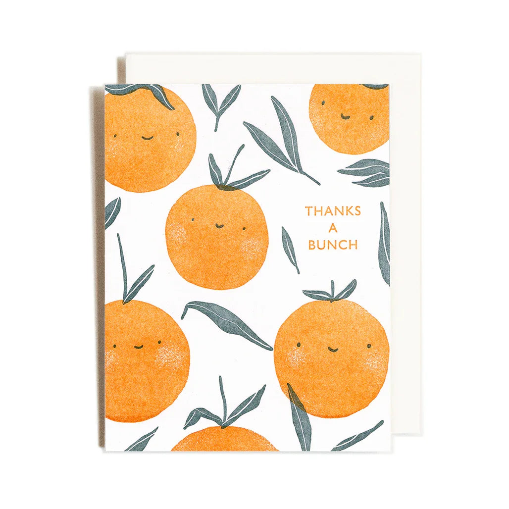 Homework Letterpress Thank You Oranges Card