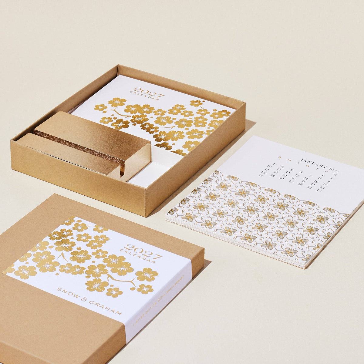 Snow & Graham 2027 Special Edition Gold Foil Desk Calendar