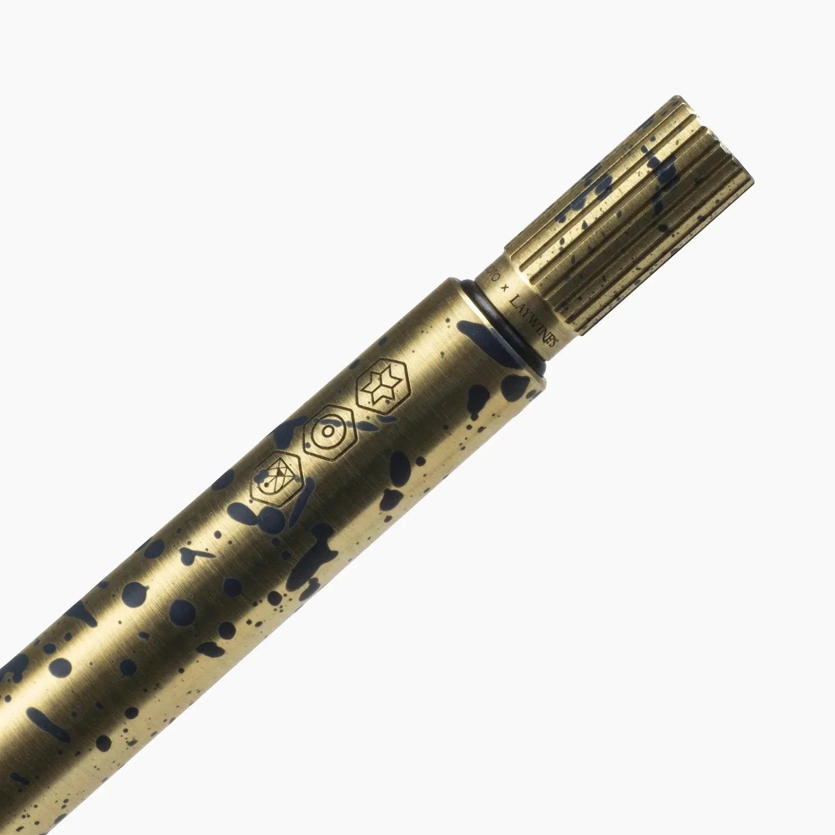 AJOTO for Laywine's Navy Speckle Brass Rollerball Pen