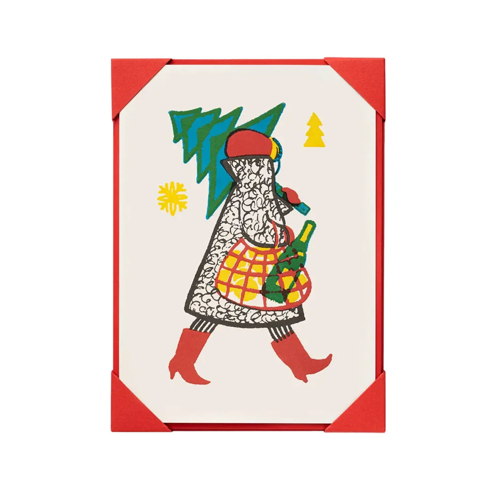 Archivist Festive Lady Holiday Cards (Pack of 5)