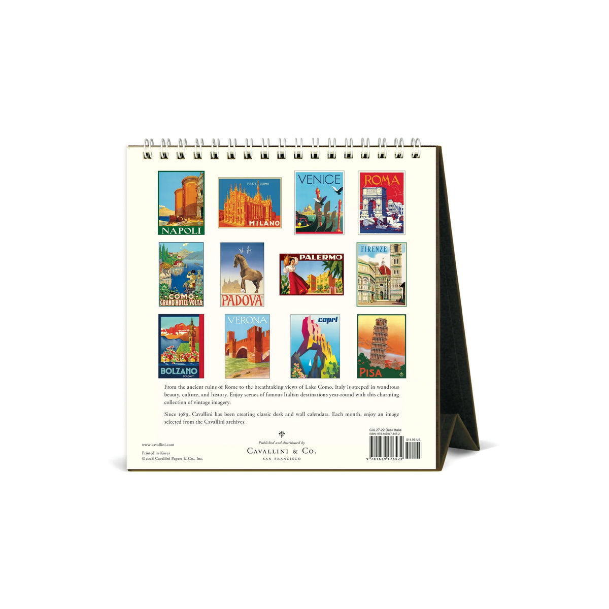 Cavallini Italia Desk Calendar 2027