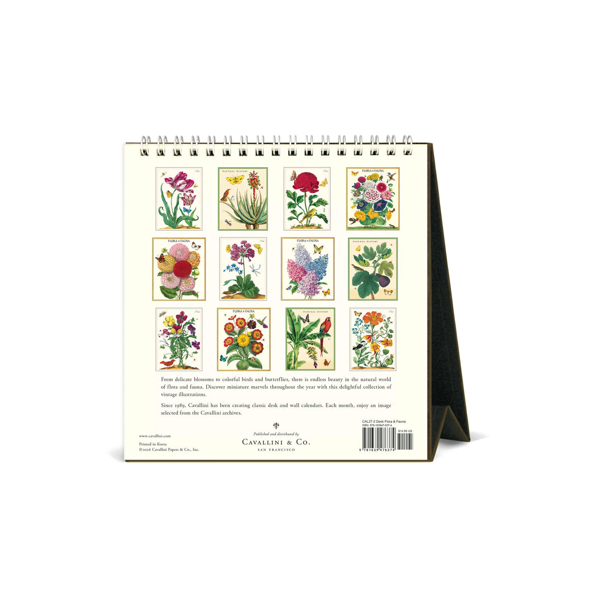 Cavallini Flora & Fauna Desk Calendar 2027