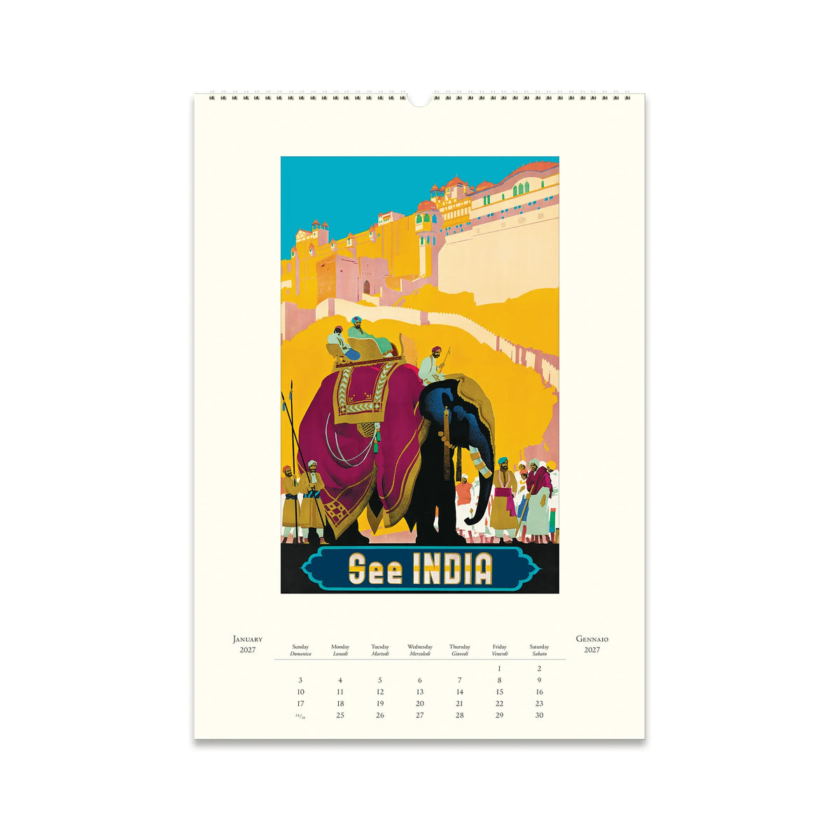 Cavallini Vintage Travel Wall Calendar 2027