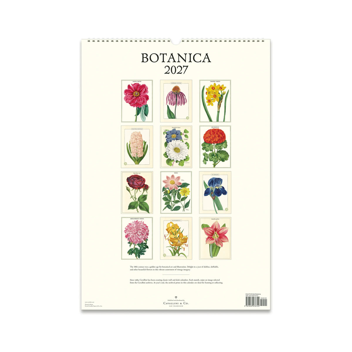 Cavallini Botanica Wall Calendar 2027