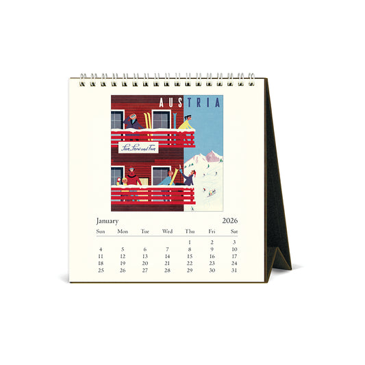 Cavallini Vintage Travel Desk Calendar 2026