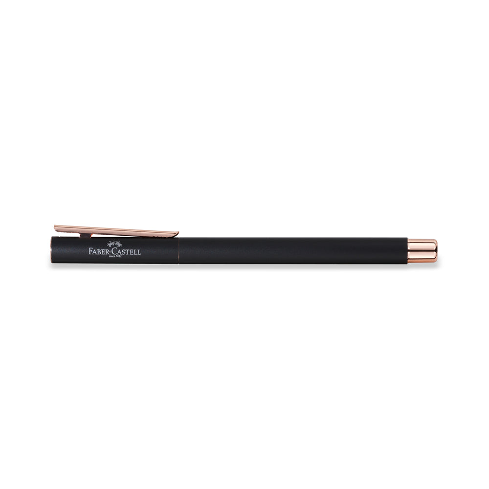 Faber-Castell Neo Slim Black and Rose Gold Rollerball Pen