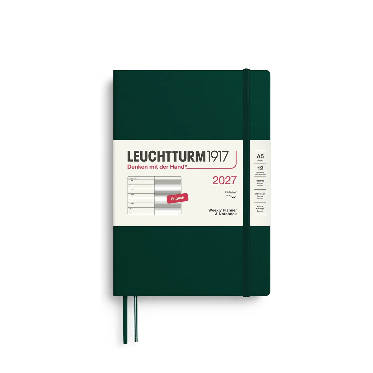 Leuchtturm1917 Weekly Planner & Notebook Medium (A5) Softcover 2027