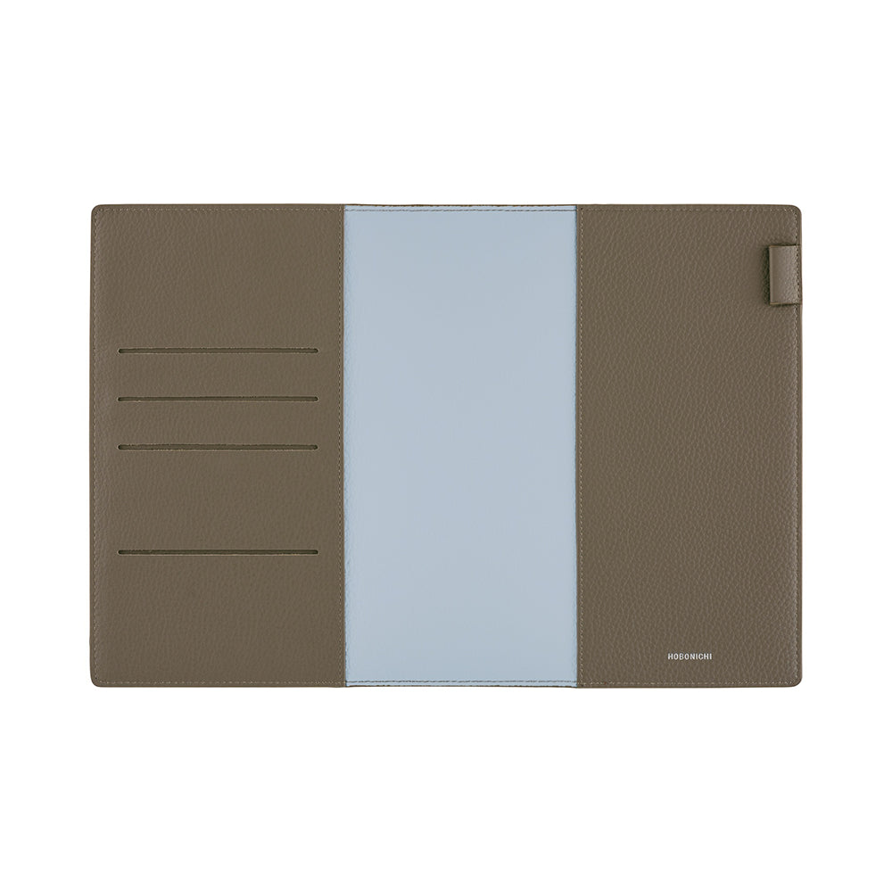Hobonichi A5 Cover Leather: Taut (Gray & Light Blue)