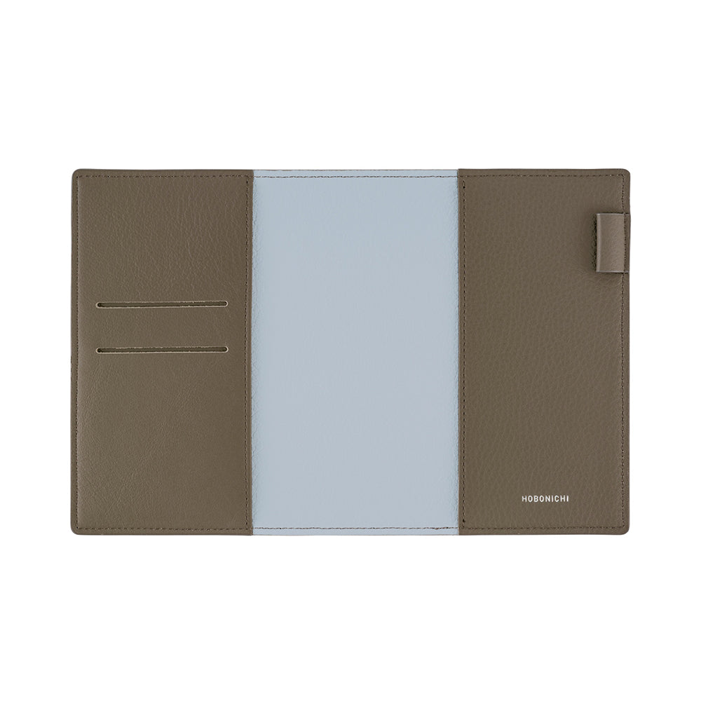 Hobonichi A6 Cover Leather: Taut (Gray & Light Blue)
