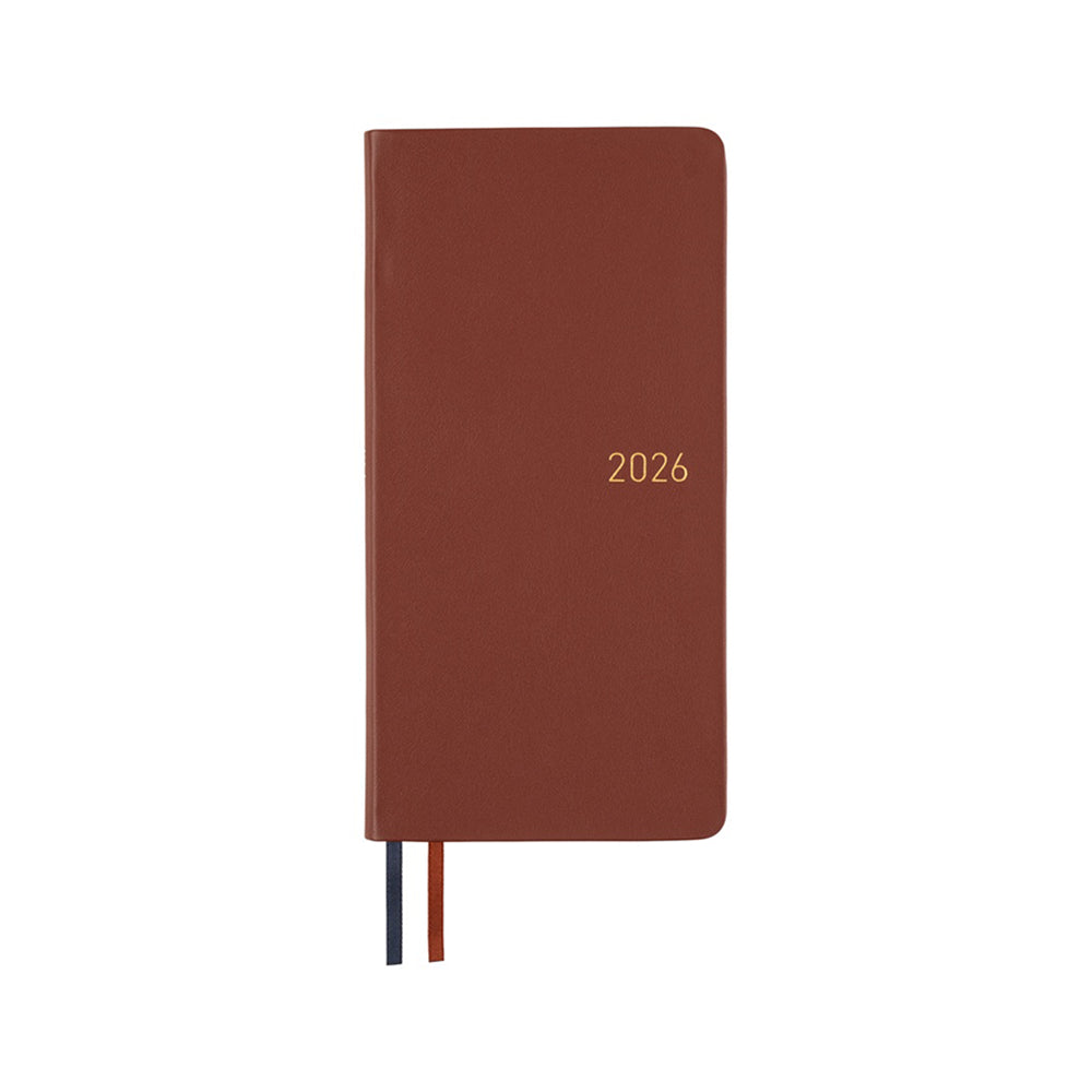 Hobonichi Weeks Leather: Wine Brown 2026