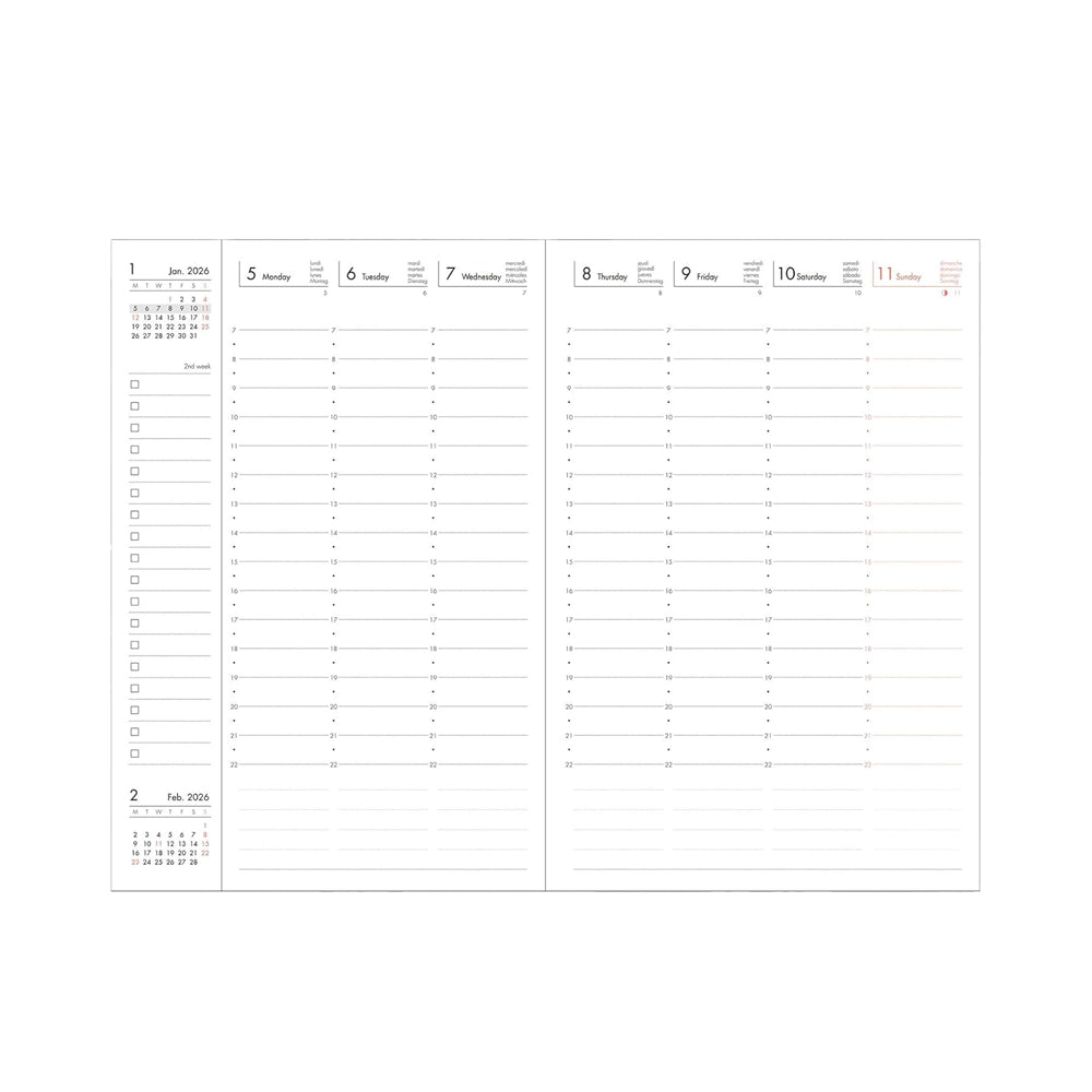 Mark's 16 Month Colors B6 Weekly Planner 2025-2026